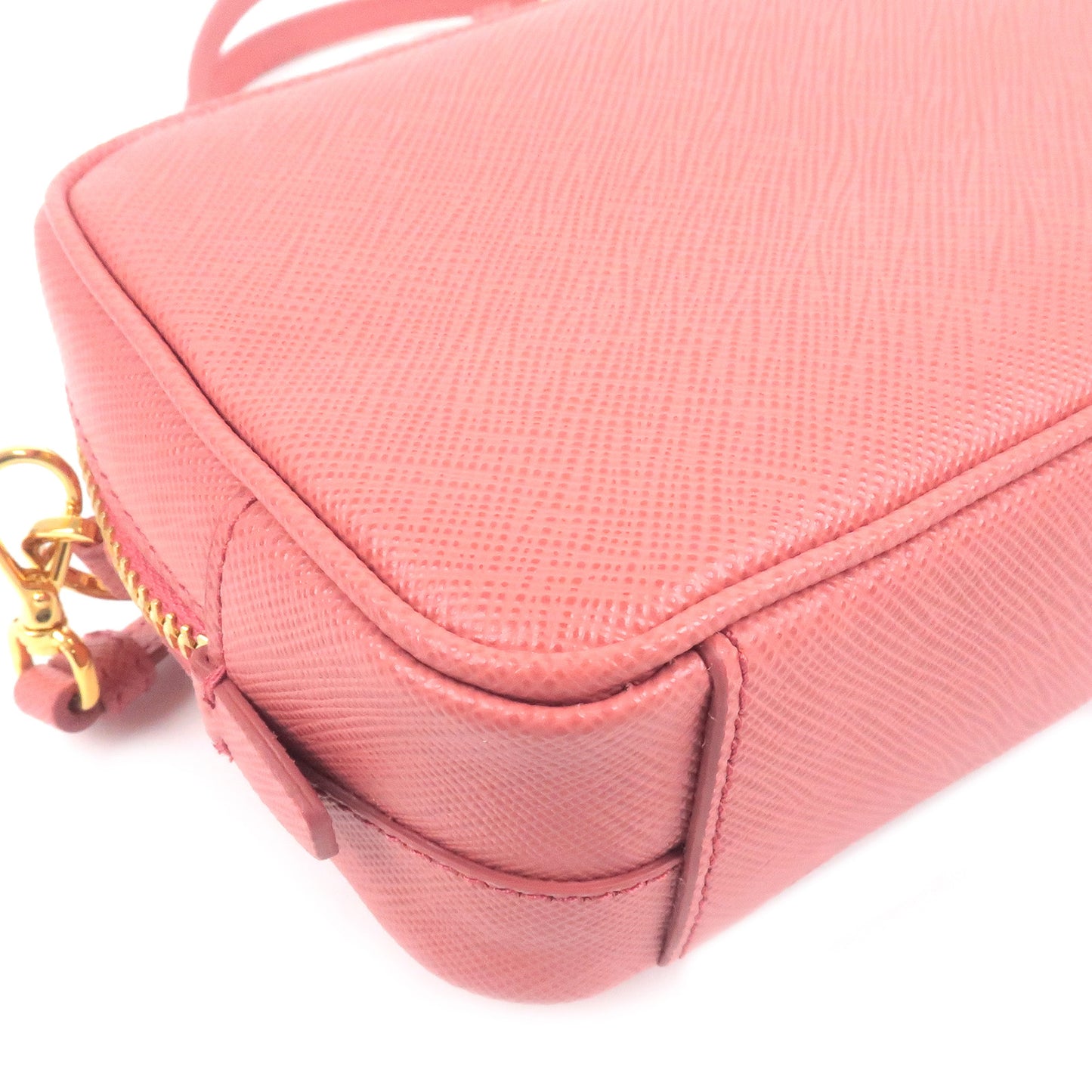 PRADA Ribbon Leather Shoulder Bag Purse TAMARIS Pink 1NF674