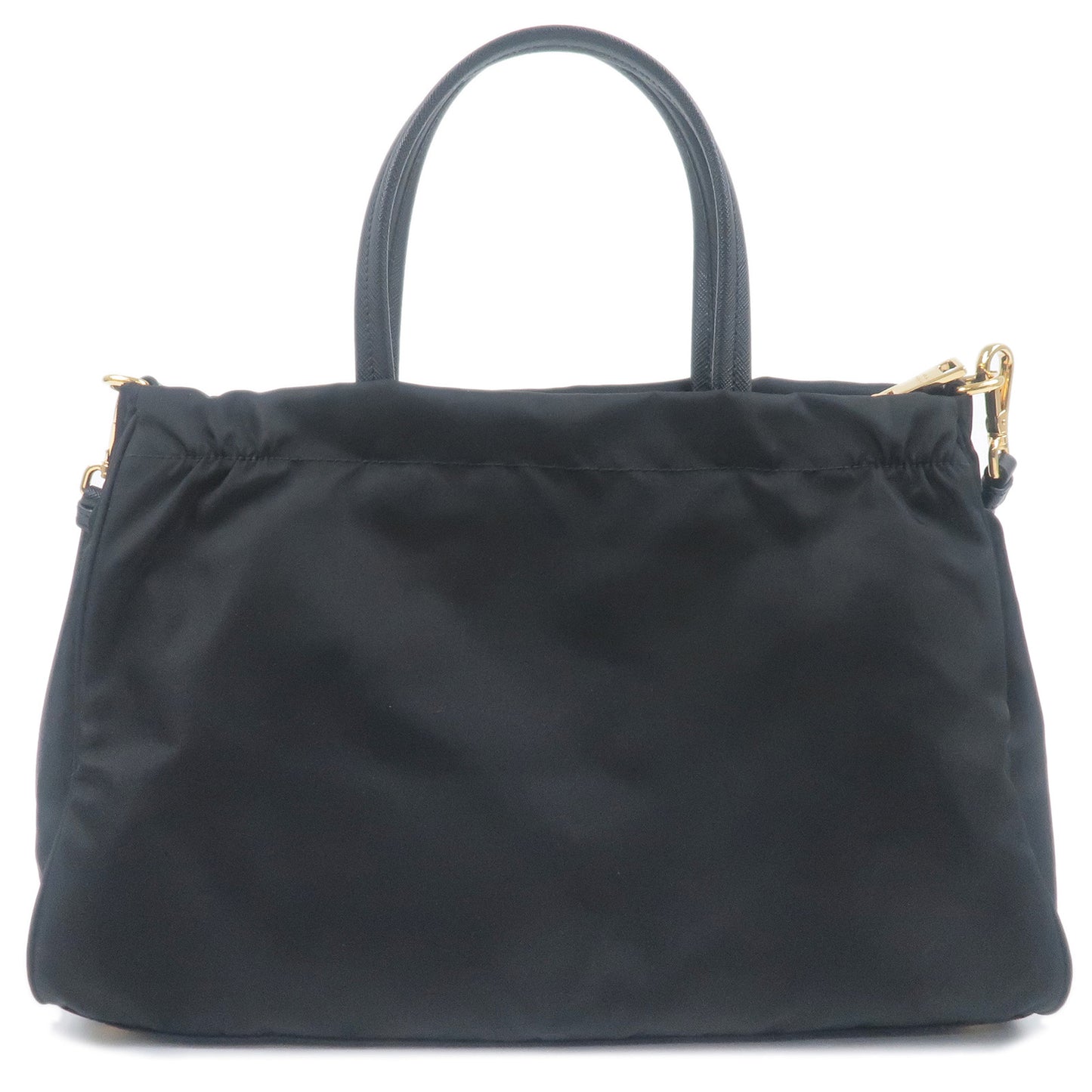 PRADA Nylon Leather 2Way Hand Bag Shoulder Bag Black 1BA843