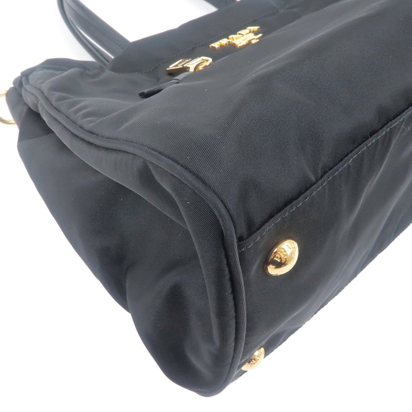 PRADA Nylon Leather 2Way Hand Bag Shoulder Bag Black 1BA843