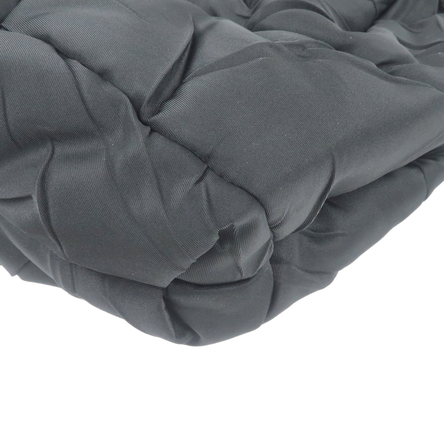 PRADA Nylon Leather Shoulder Bag Black NERO