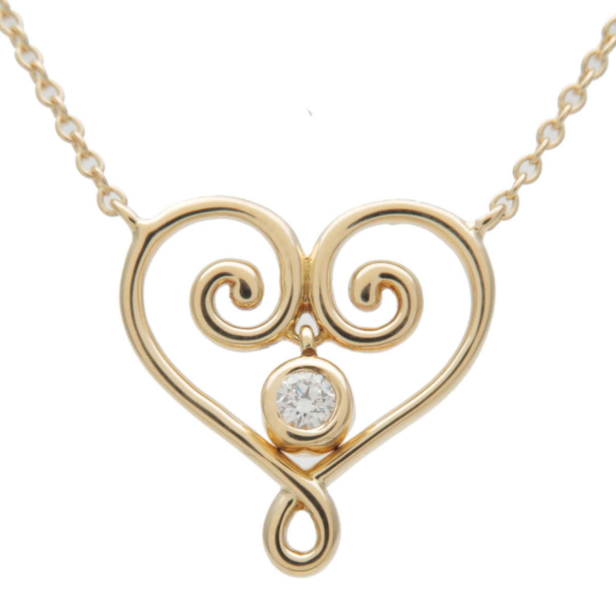 Tiffany&Co. Venetia Goldoni Heart 1P Diamond Neckalce Yellow Gold
