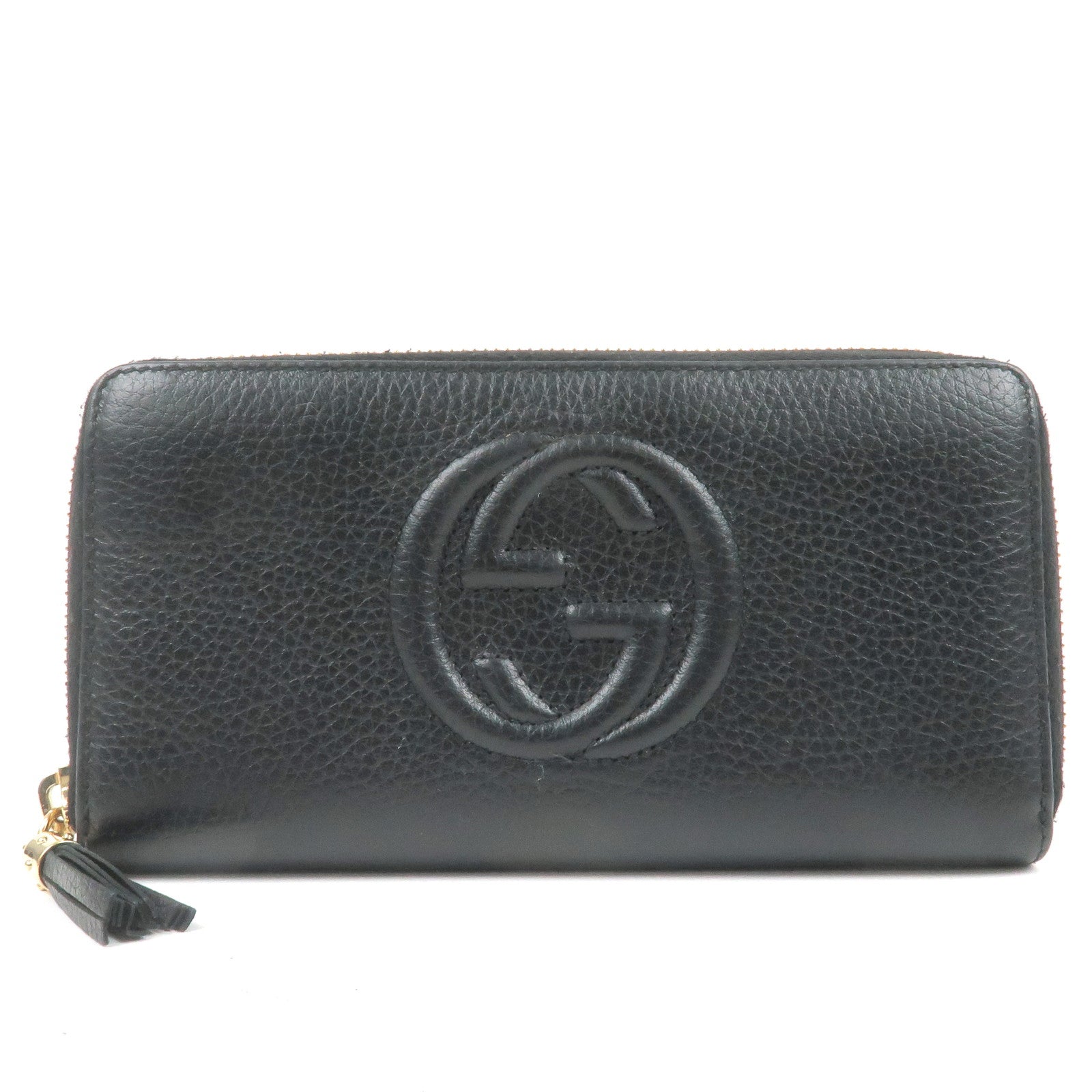 GUCCI-SOHO-Leather-Round-Zipper-Long-Wallet-Black-598187