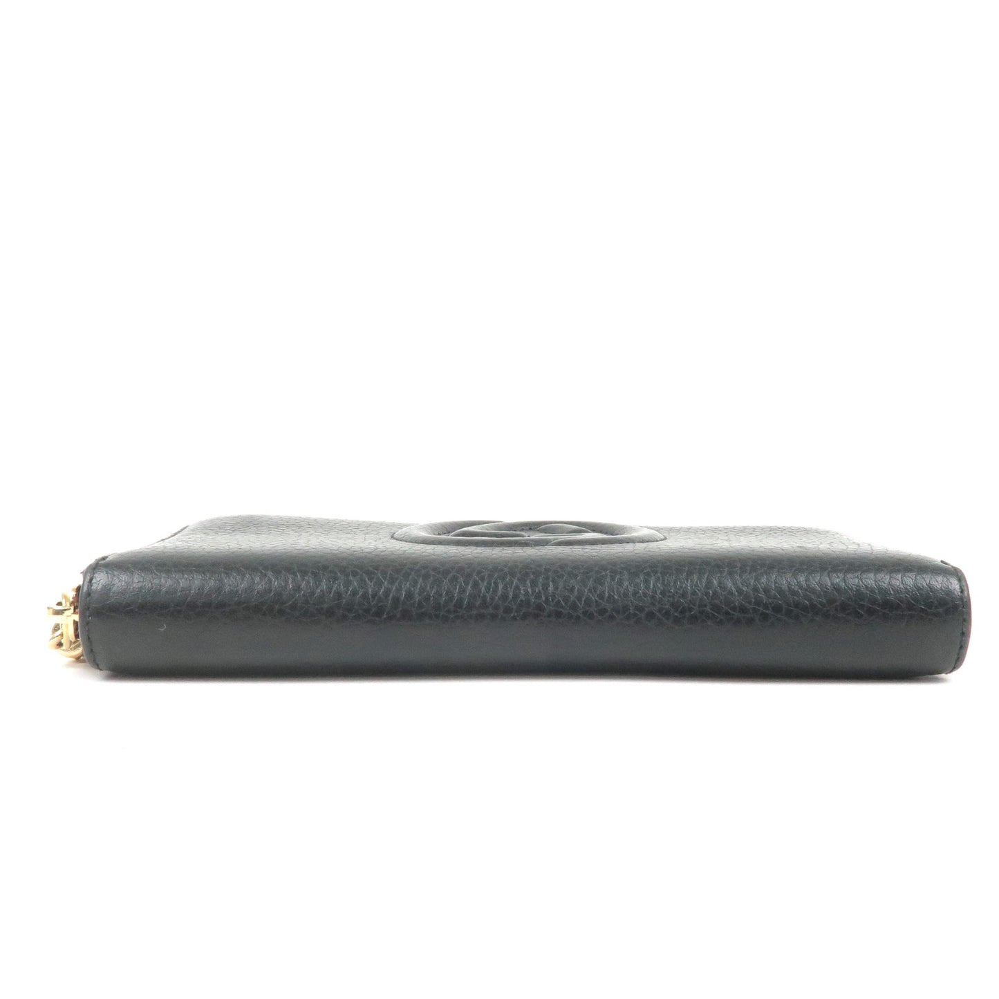 GUCCI SOHO Leather Round Zipper Long Wallet Black 598187