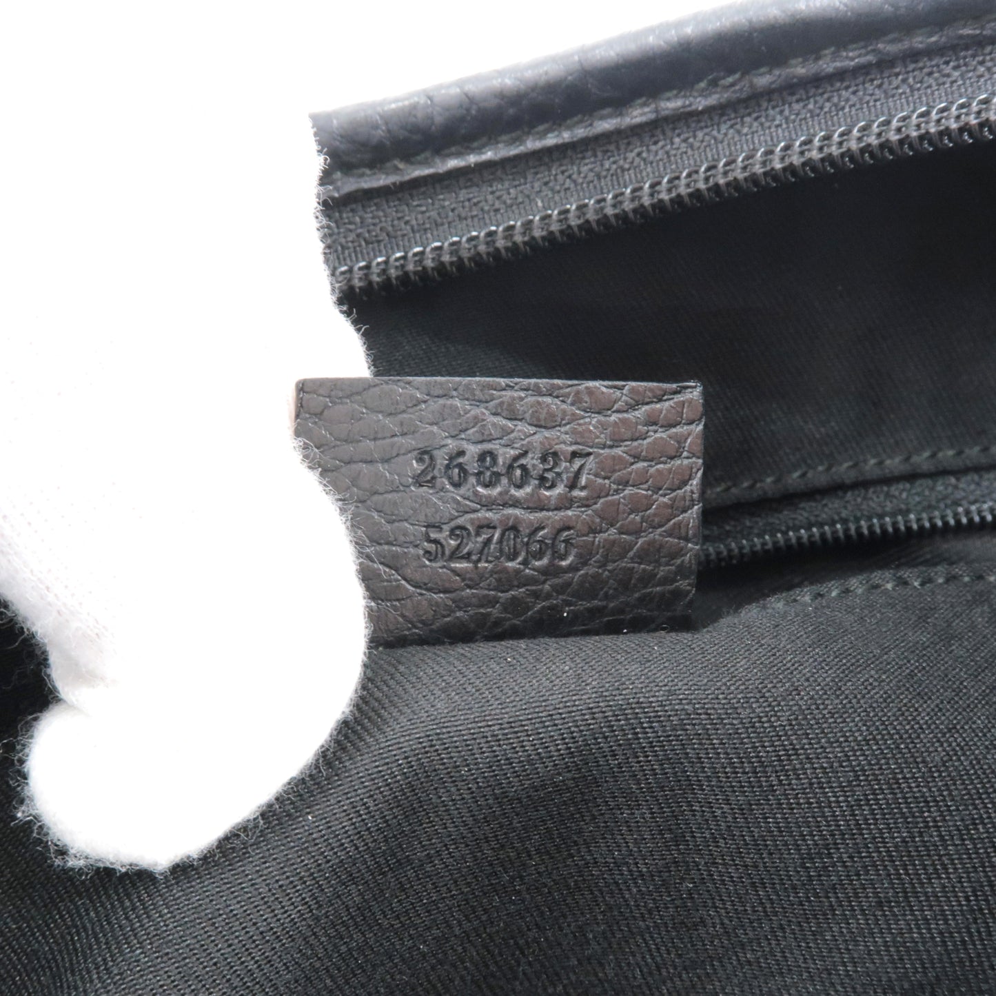 GUCCI Abbey GG Canvas Leather Shoulder Bag Black 268637