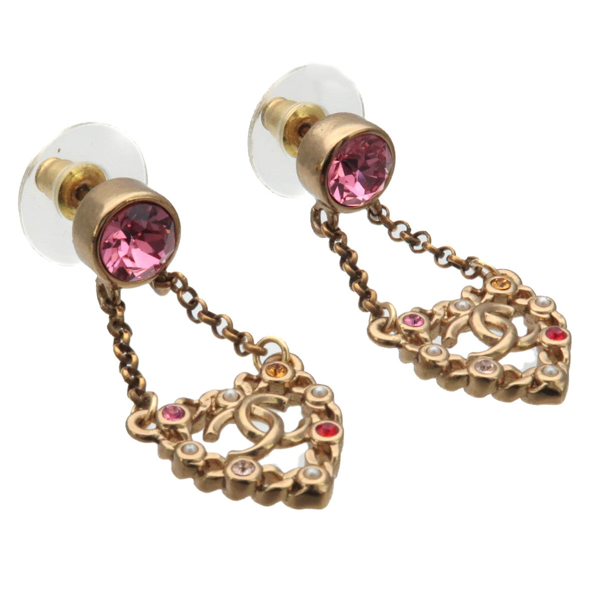 CHANEL-Coco-Mark-Heart-Rhinestone-Imitation-Pearl-Earrings-A21V