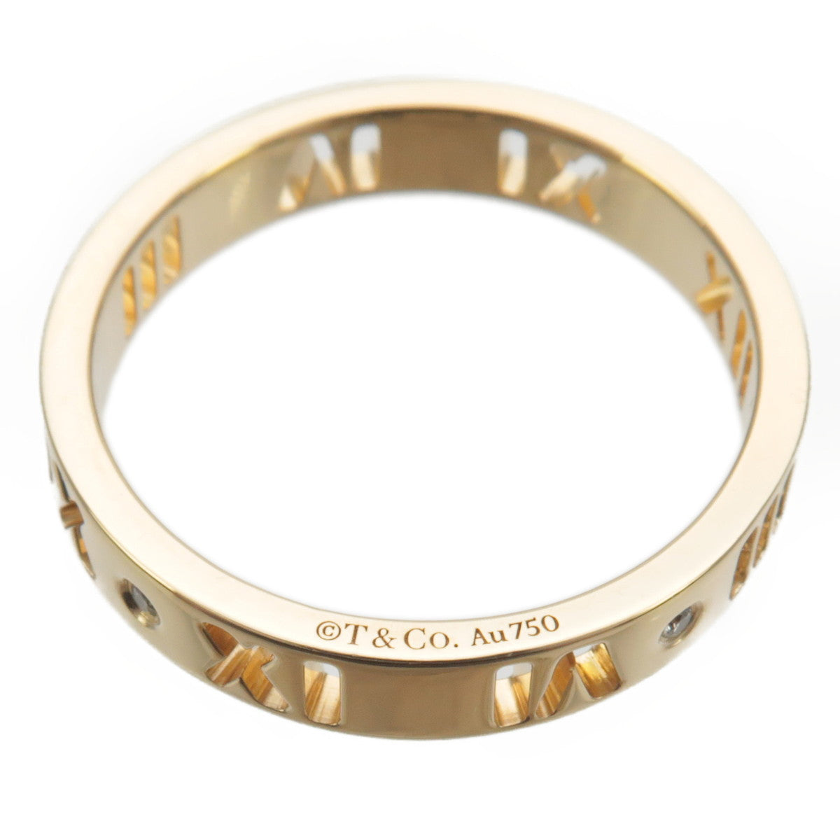 Tiffany&Co. Pirced Atlas 4P Diamond Ring K18 Yellow Gold US5.5