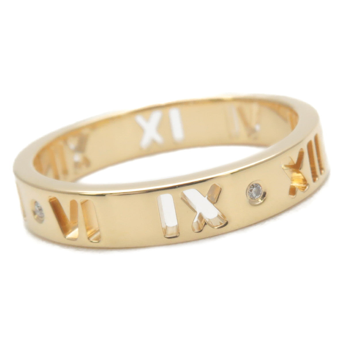 Tiffany&Co. Pirced Atlas 4P Diamond Ring K18 Yellow Gold US5.5