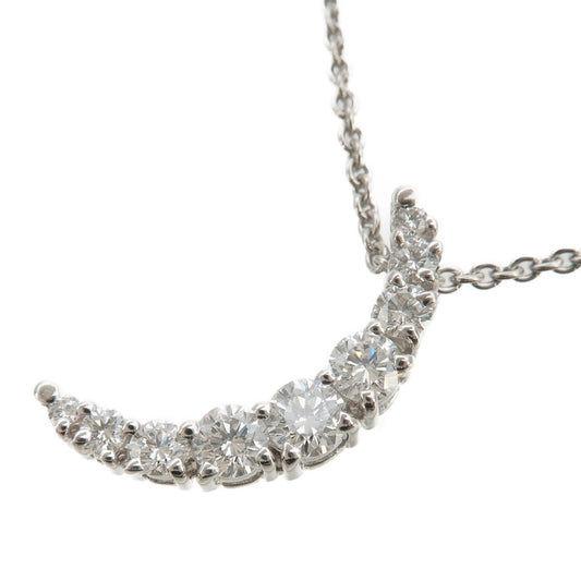 4℃-Crescent-Moon-Diamond-Necklace-0.35ct-K18WG-White-Gold