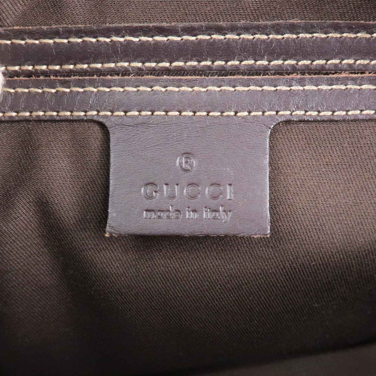 GUCCI GG Supreme Leather Shoulder Bag Purse Beige 201447