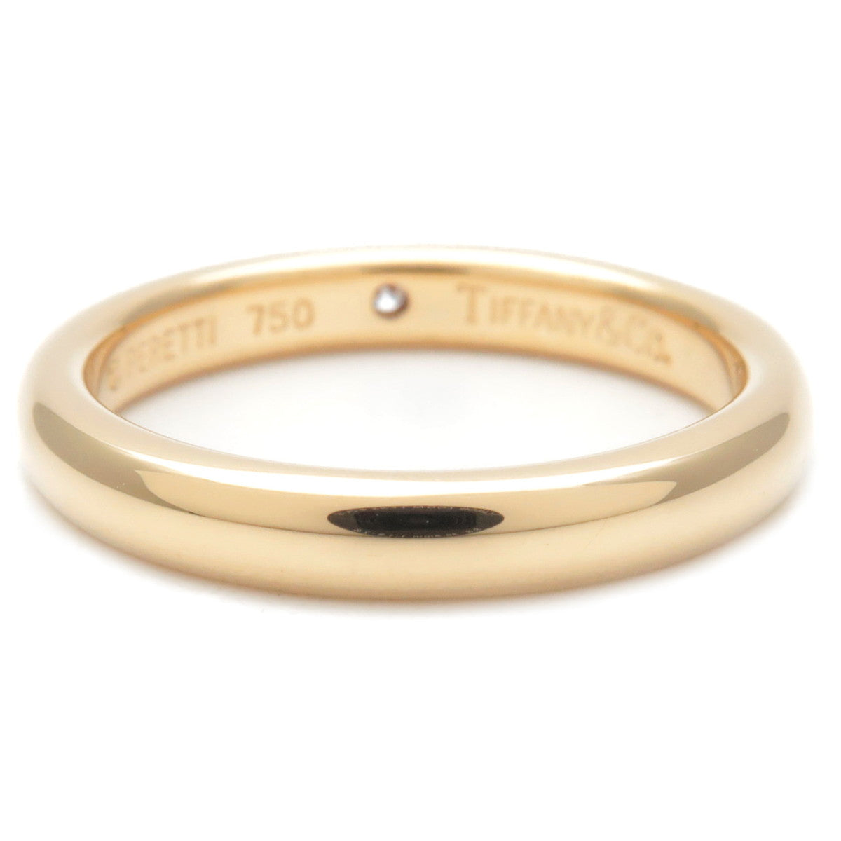 Tiffany&Co. Stacking Band Ring 1P Diamond Yellow Gold US4.5 EU48