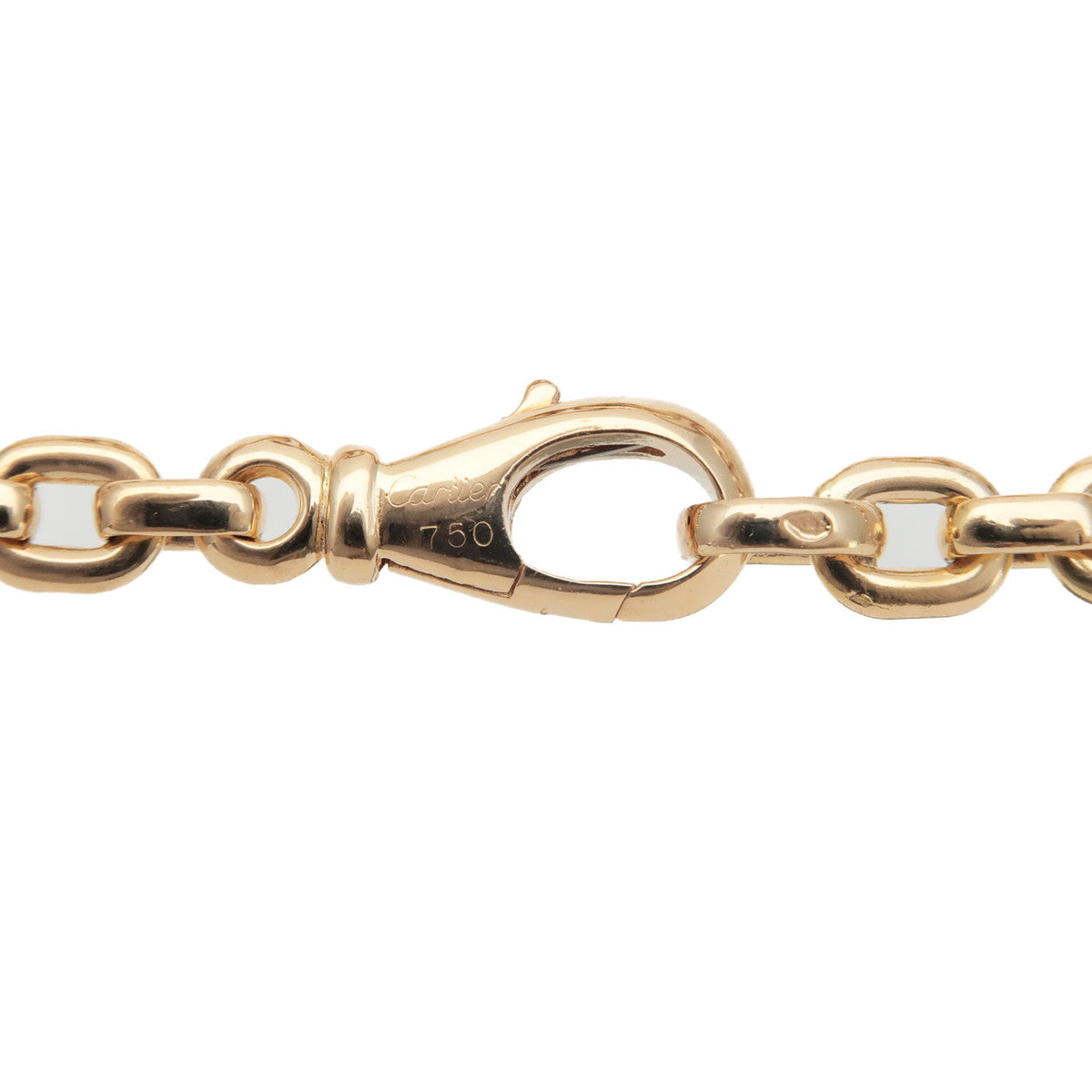 Cartier Meplat Chain Bracelet K18YG 750YG Yellow Gold Calcier