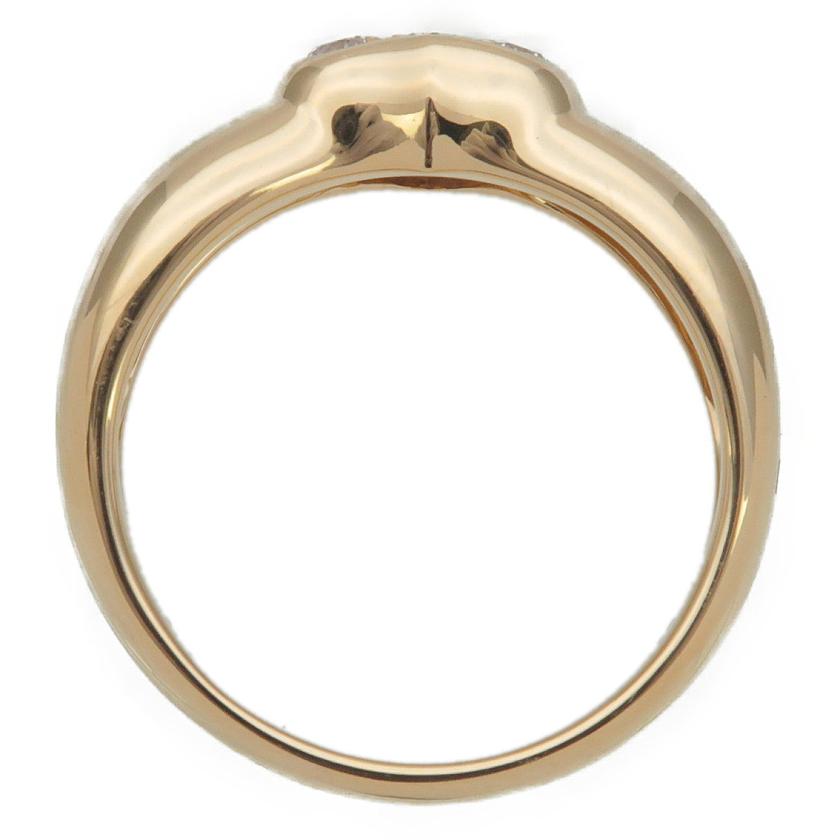 Tiffany&Co. Return Heart Pave 6P Diamond Ring K18 750 Yellow Gold