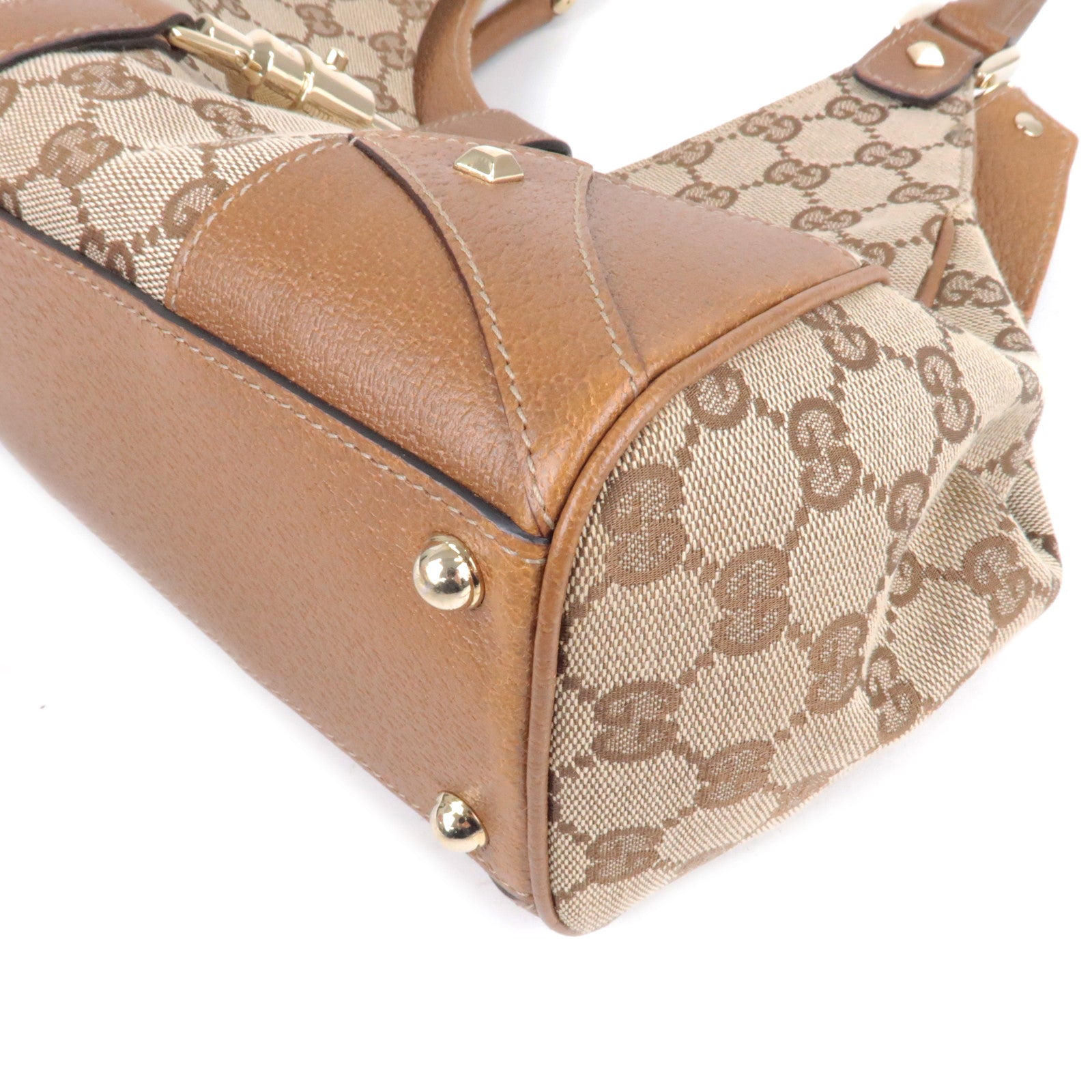 GUCCI-GG-Canvas-Leather-Shoulder-Bag-Beige-Brown-124407 – dct-ep_vintage  luxury Store