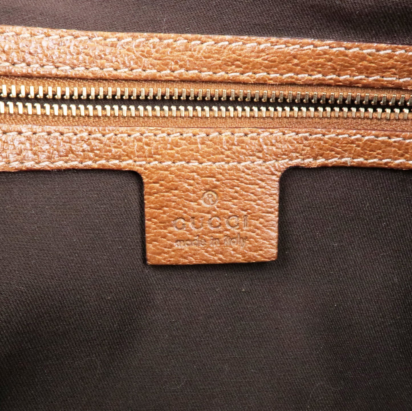 GUCCI GG Canvas Leather Shoulder Bag Beige Brown 124407