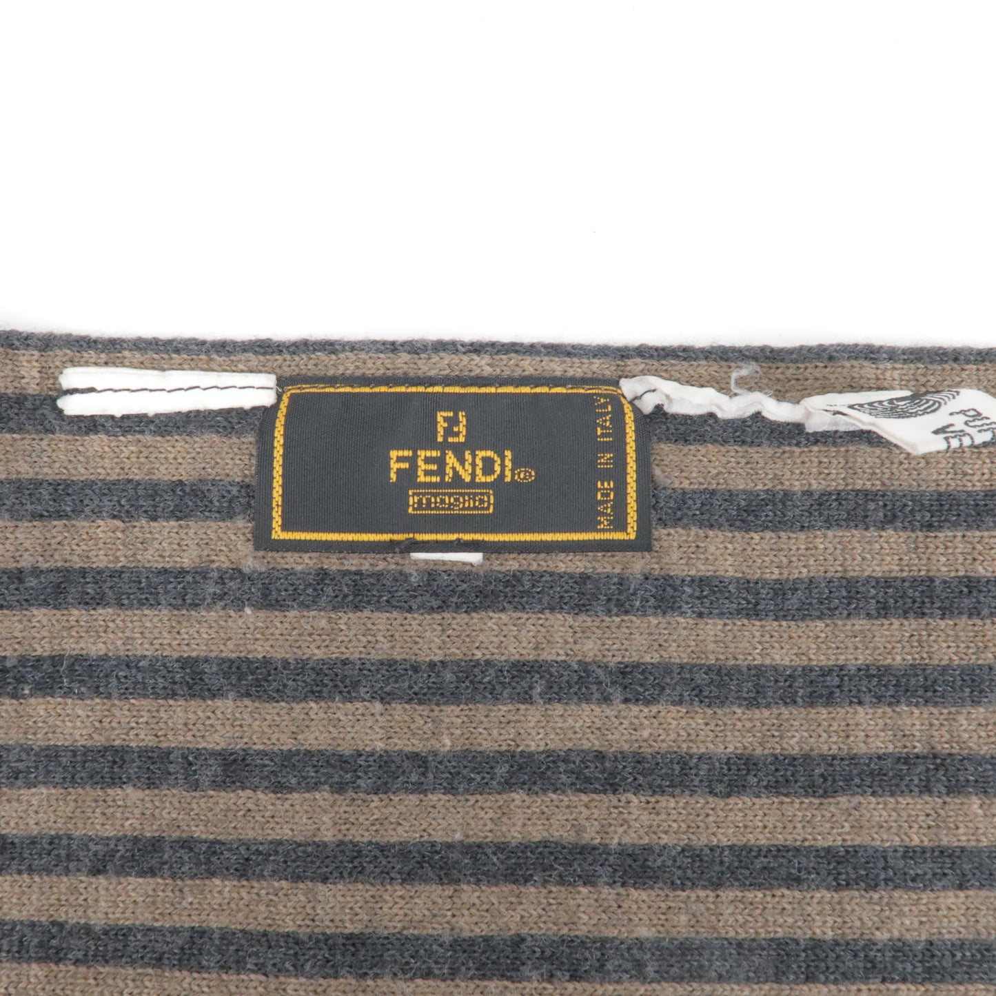 Fendi Zucca Print Wool 100% Scarf Brown Black