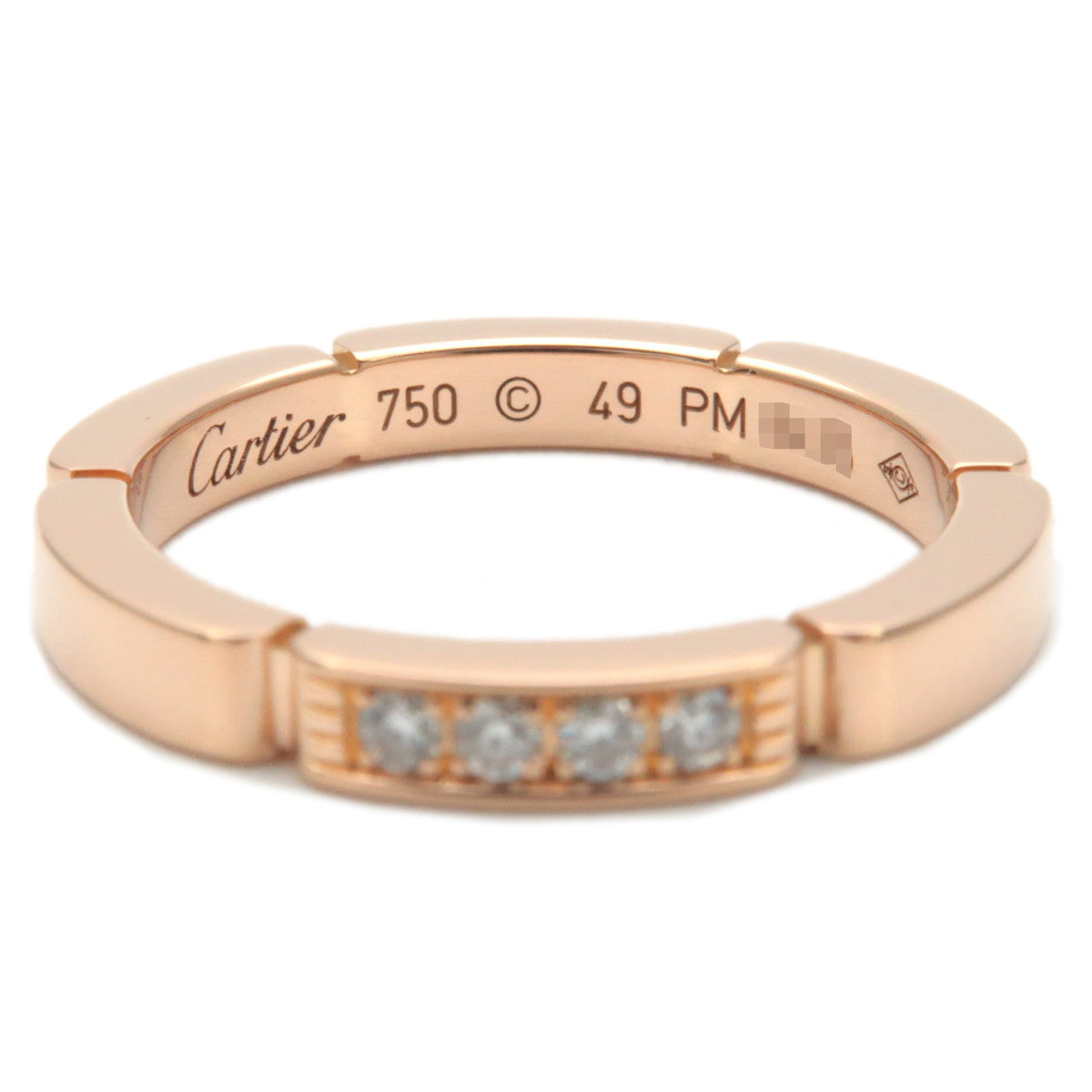 Cartier maillon Panthere 4P Diamond Ring Rose Gold #49 US5