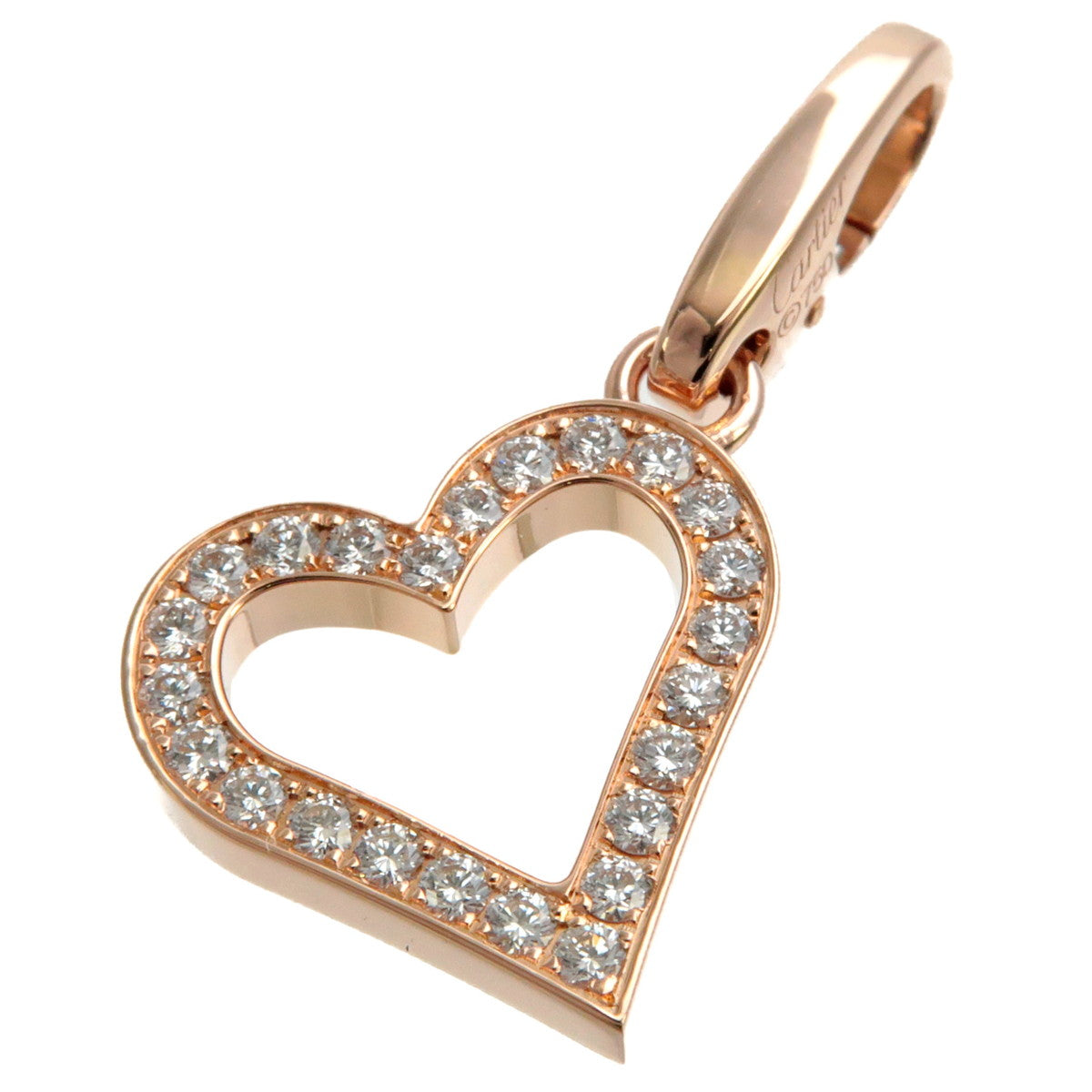 Cartier-Heart-Diamond-Charm-K18PG-750PG-Rose-Gold