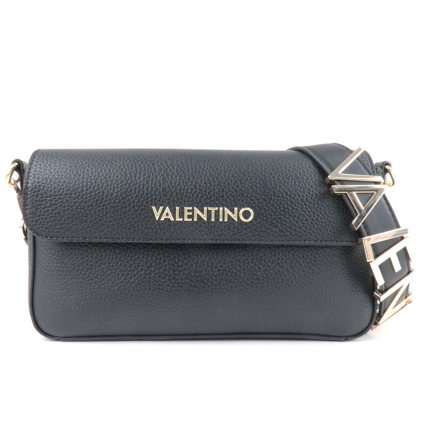 Valentino-Leather-2-Way-Shoulder-Bag-Hand-Bag-Purse-Black