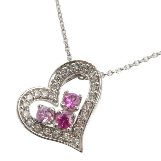 Ponte-Vecchio-Heart-Diamond-Pink-Sapphire-Necklace-White-Gold