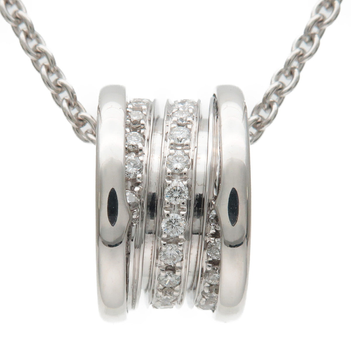 BVLGARI B-zero1 Diamond Necklace Pendant K18WG White Gold