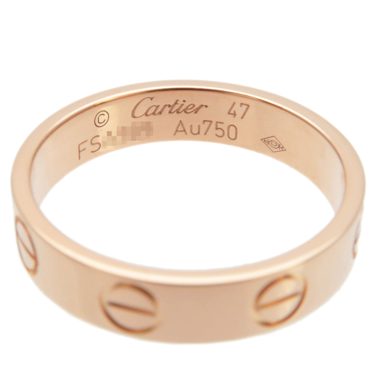 Cartier Mini Love Ring K18PG 750 Rose Gold #47 US4-4.5 EU47.5