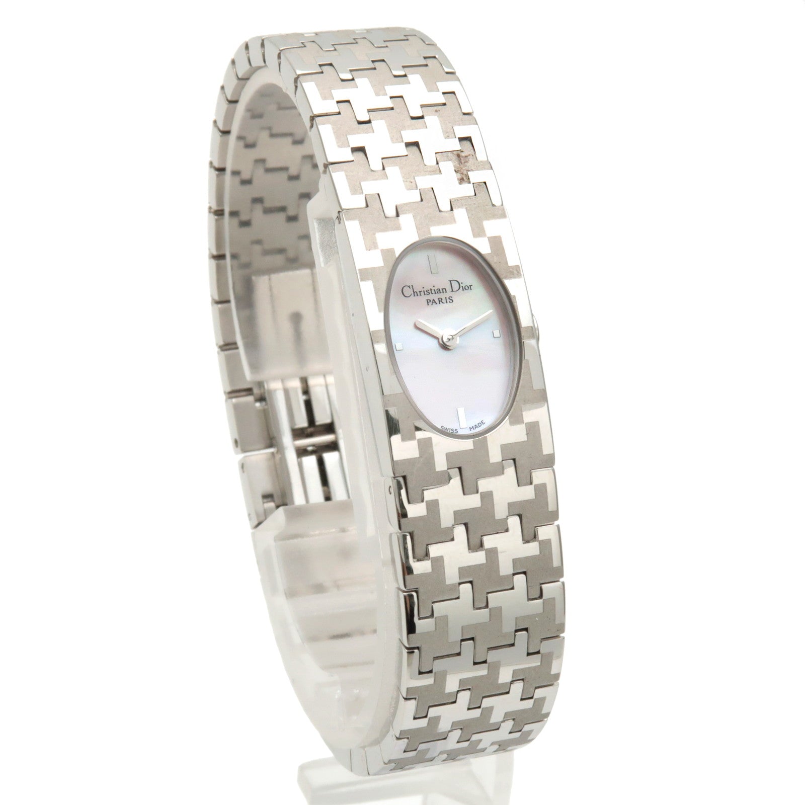 Christian-Dior-Wrist-Watch-Quartz-Stainless-Steel-Pink-D70-100