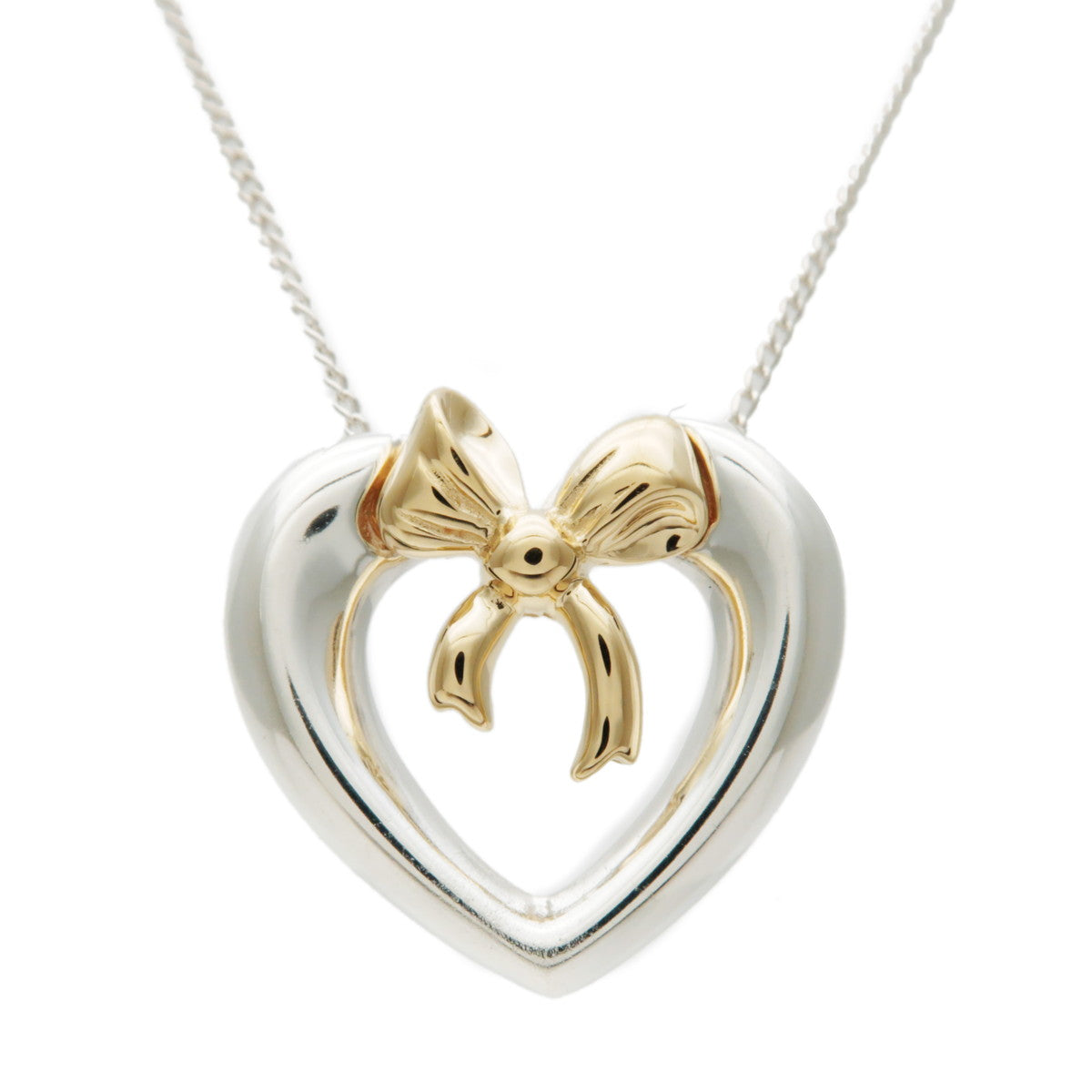 Tiffany&Co.-Heart-Ribbon-Necklace-Silver-925-K18-Yellow-Gold