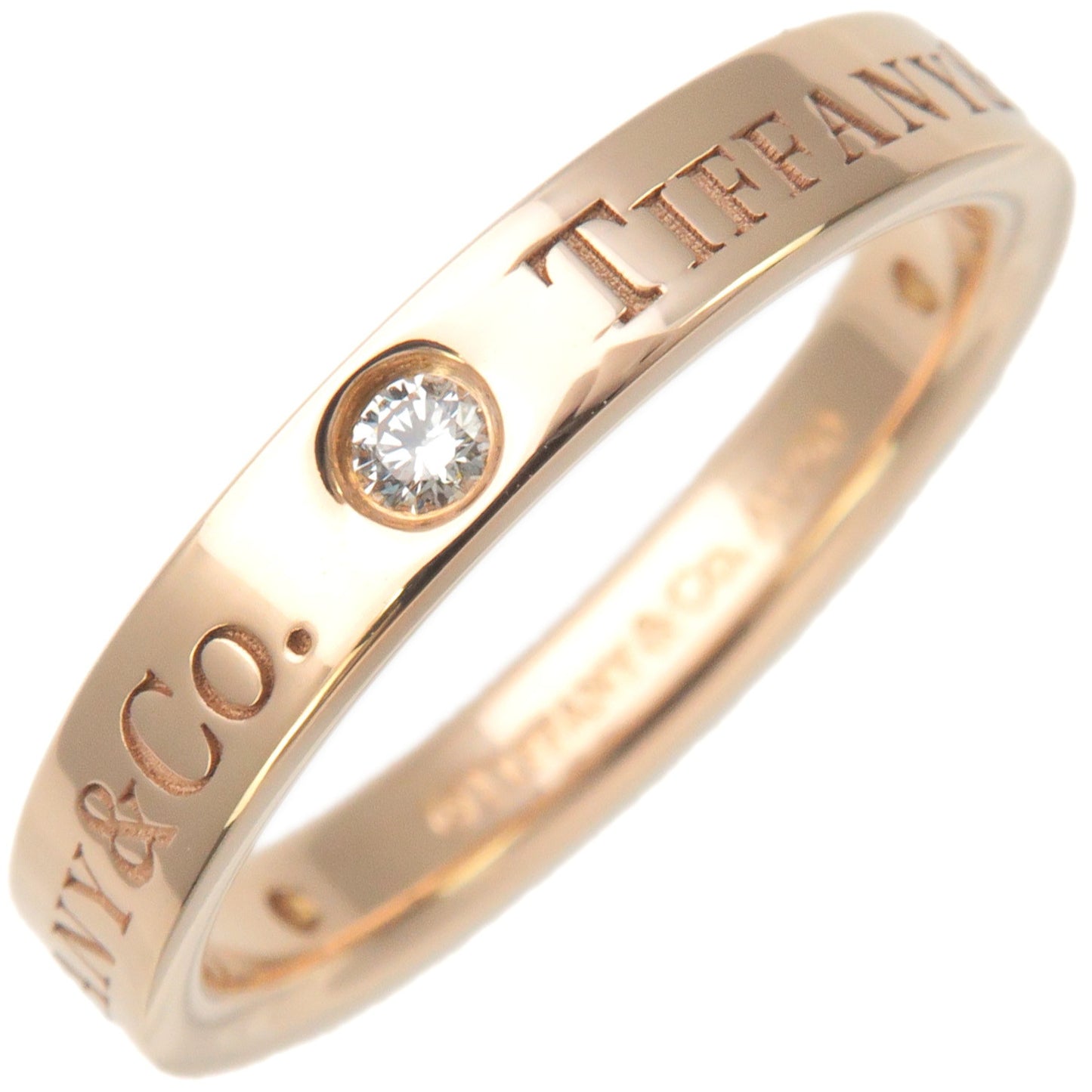 Tiffany&Co.-Flat-Band-3P-Diamond-Ring-Rose-Gold-US4.5-5-EU49