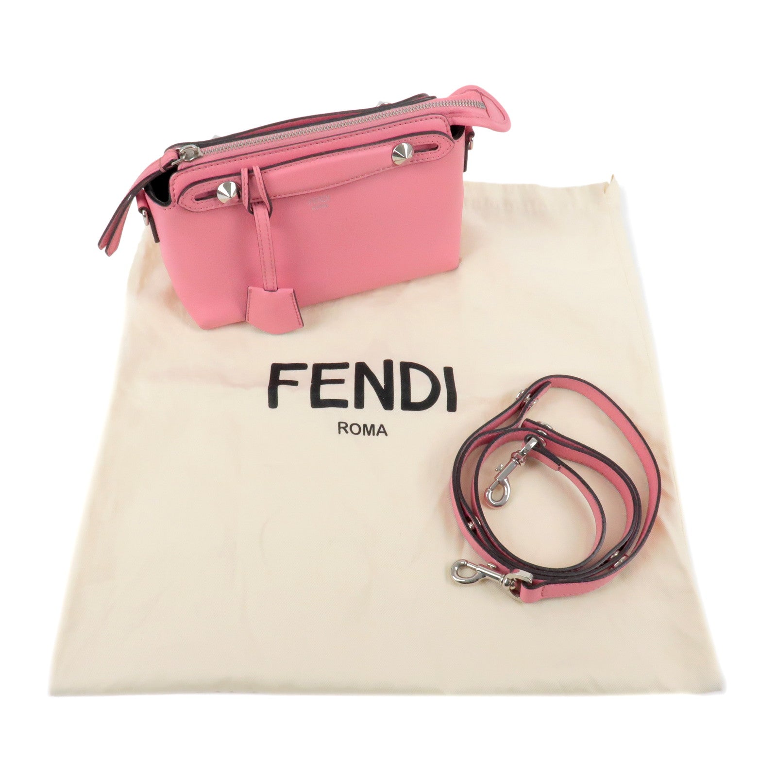 2Way - Leather - Bag - Pink - fendi reflective bomber jackets - By