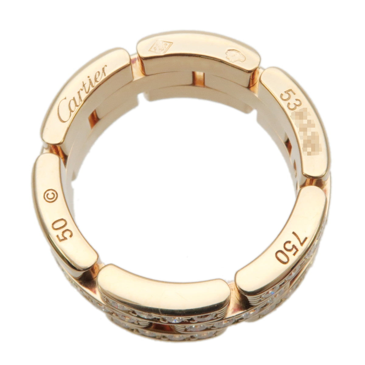 Cartier maillon Panthère Ring Half Diamond K18YG #50 US5-5.5