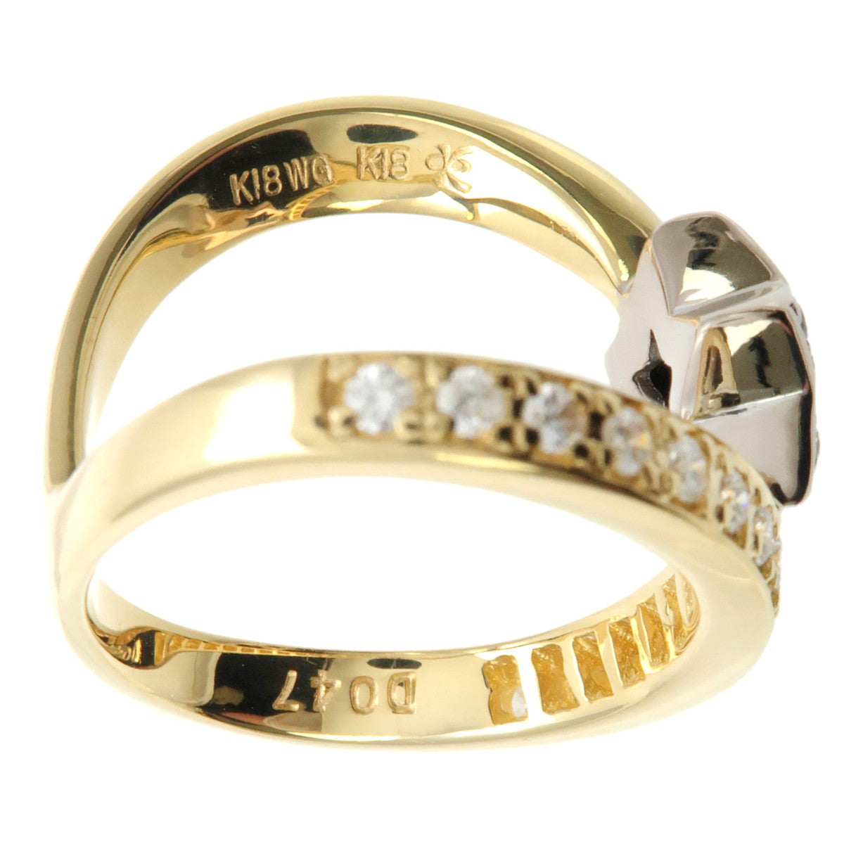 KARATI Diamond Ring 0.47ct Yellow Gold White Gold US6.5
