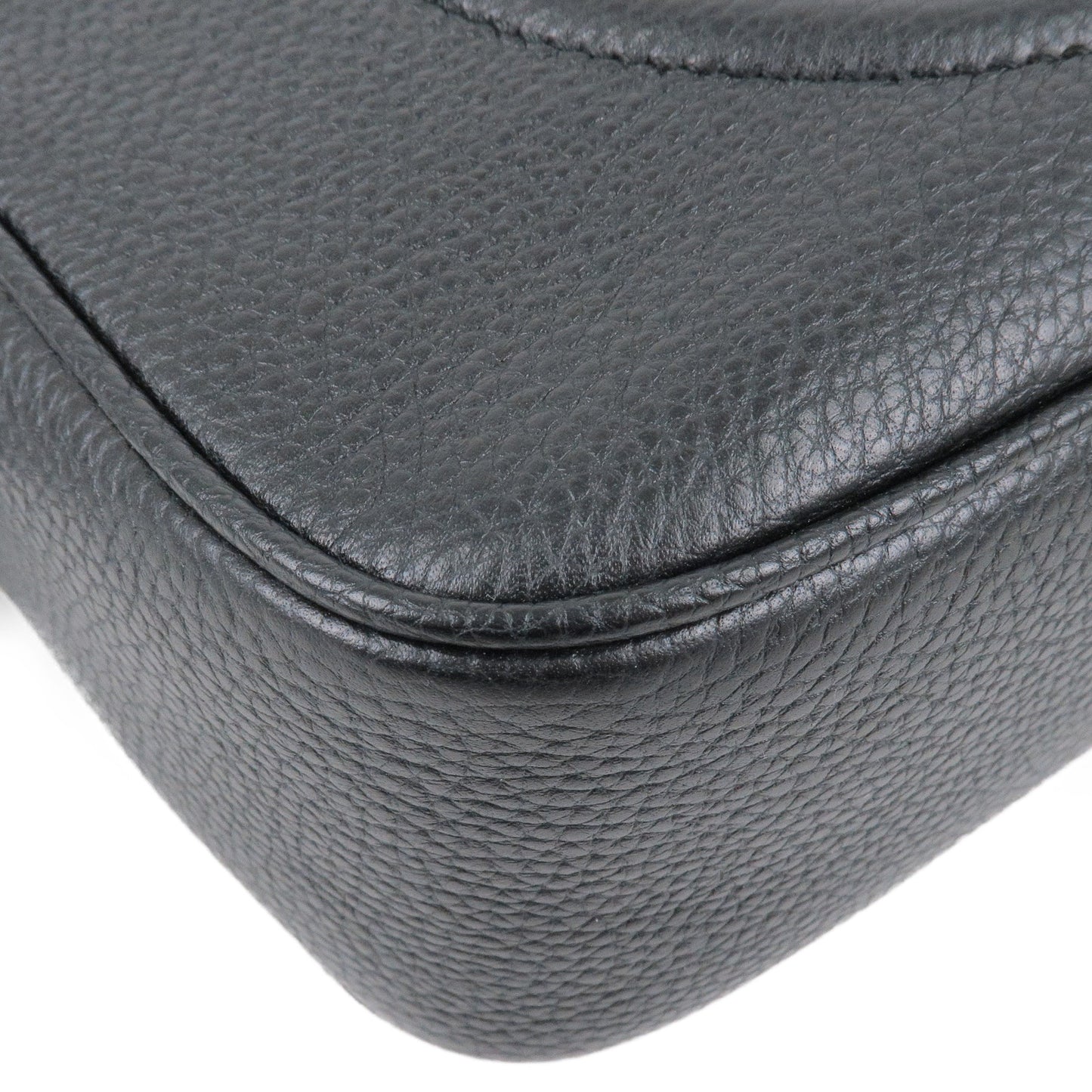 GUCCI SOHOi Small Disco Leather Shoulder Bag Black 308364
