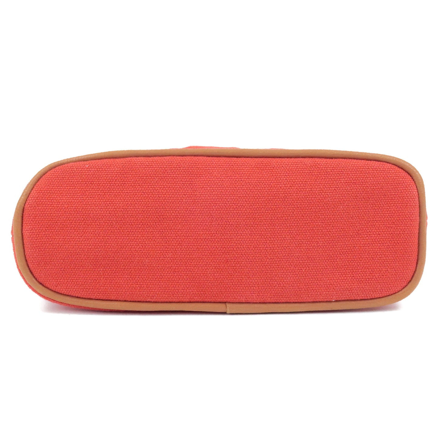 HERMES Bolide Pouch Canvas Leather Mini Cosmetics Bag Red Orange F/S
