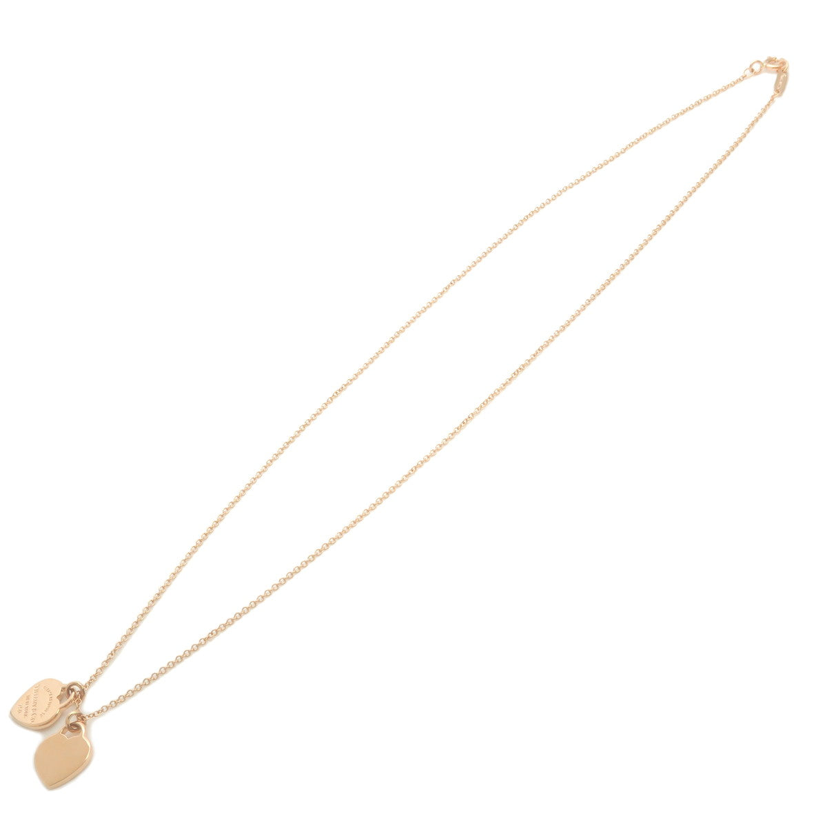 Tiffany&Co. Return to Tiffany Mini Double Heart Tag Necklace K18PG