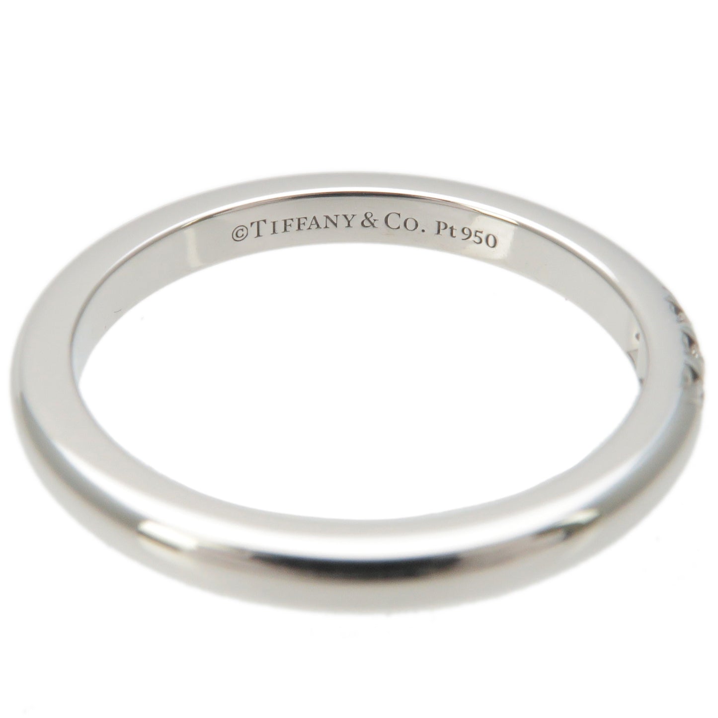 Tiffany&Co. Classic Band 3P Diamond Ring PT950 US4-4.5 EU47.5
