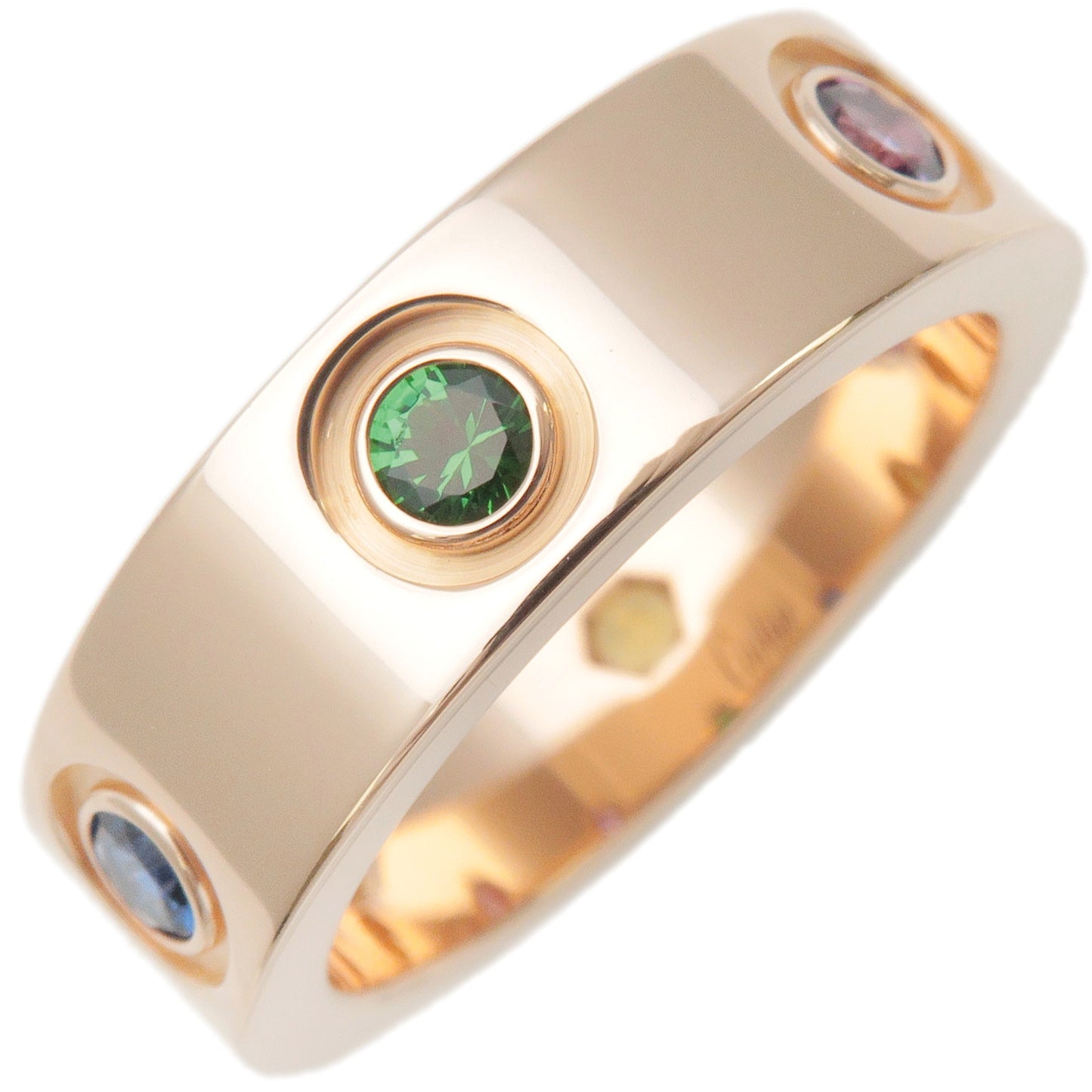 Cartier-Love-Ring-Multi-Color-Stone-K18PG-#48-US4.5-EU48