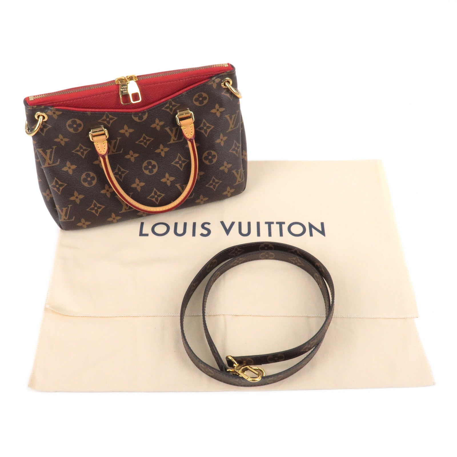Louis Vuitton Monogram Pallas BB M41241 Women's Handbag,Shoulder Bag Cerise, Monogram