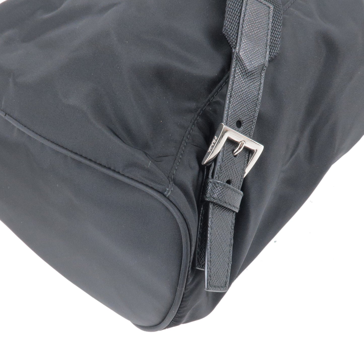 PRADA Logo Nylon Leather Back Pack Ruck Sack NERO Black