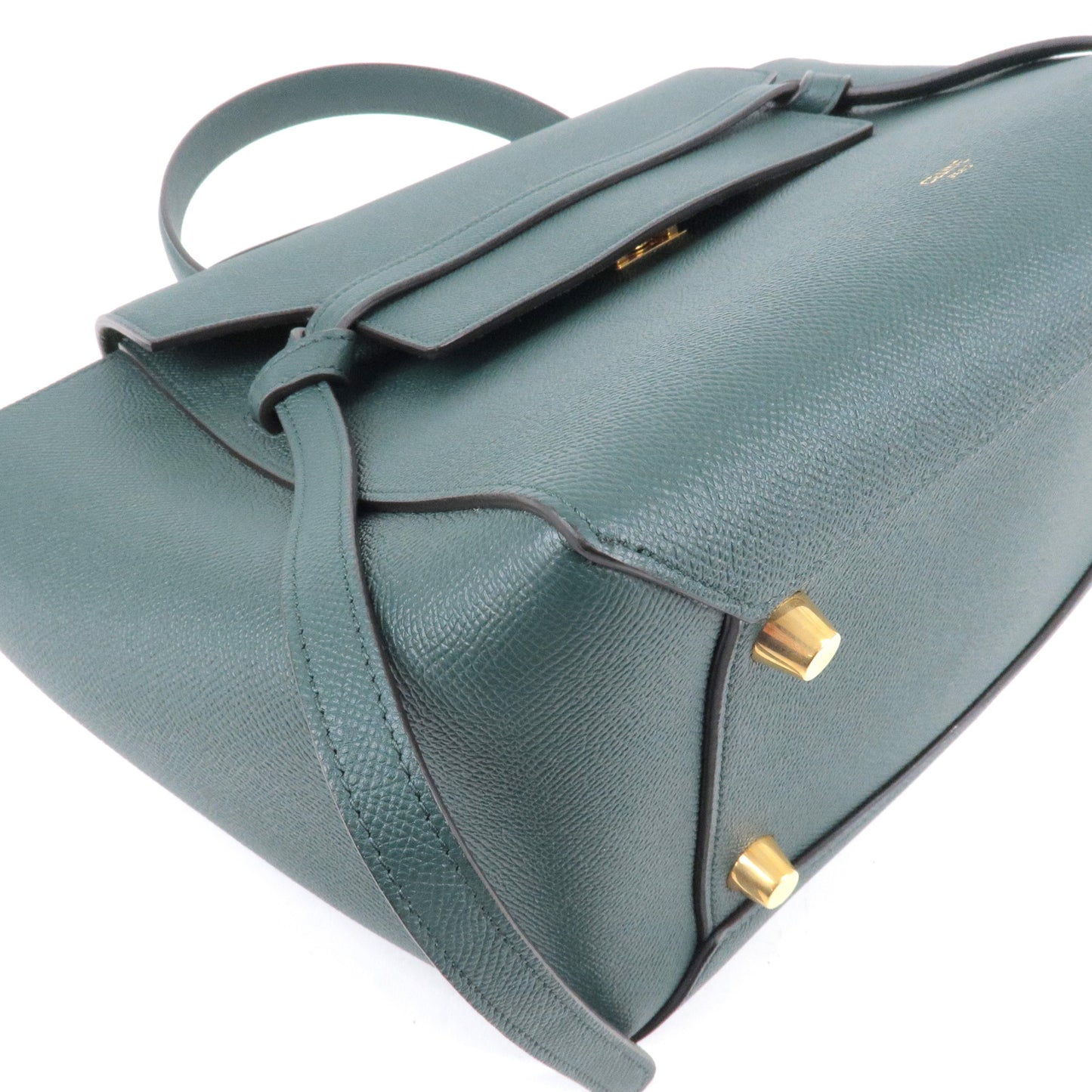 CELINE Leather Mini Belt Bag Hand Bag Shoulder Bag Green 189103