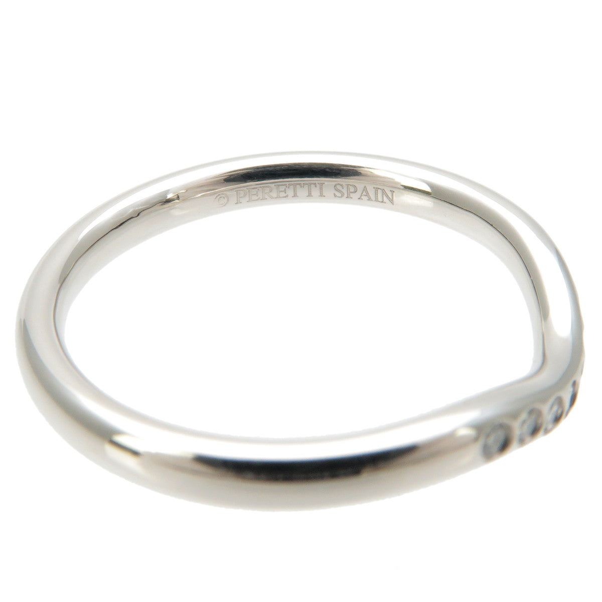 Tiffany&Co. Curved Band Ring 9P Diamond Platinum US5-5.5 EU50.5