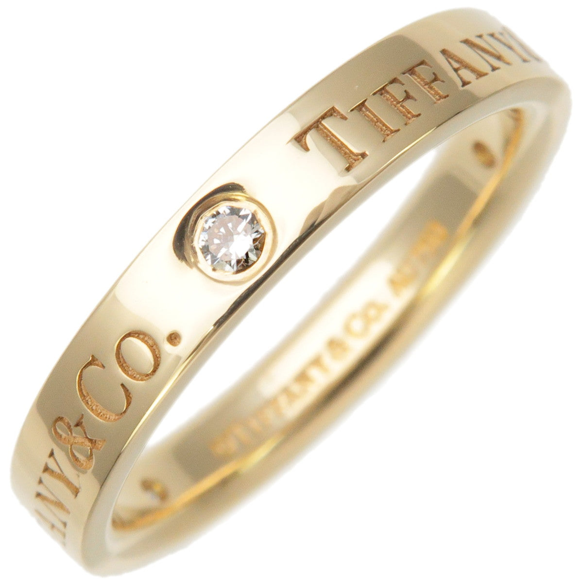 Tiffany&Co.-Flat-Band-3P-Diamond-Ring-K18YG-US4.5-5-EU49