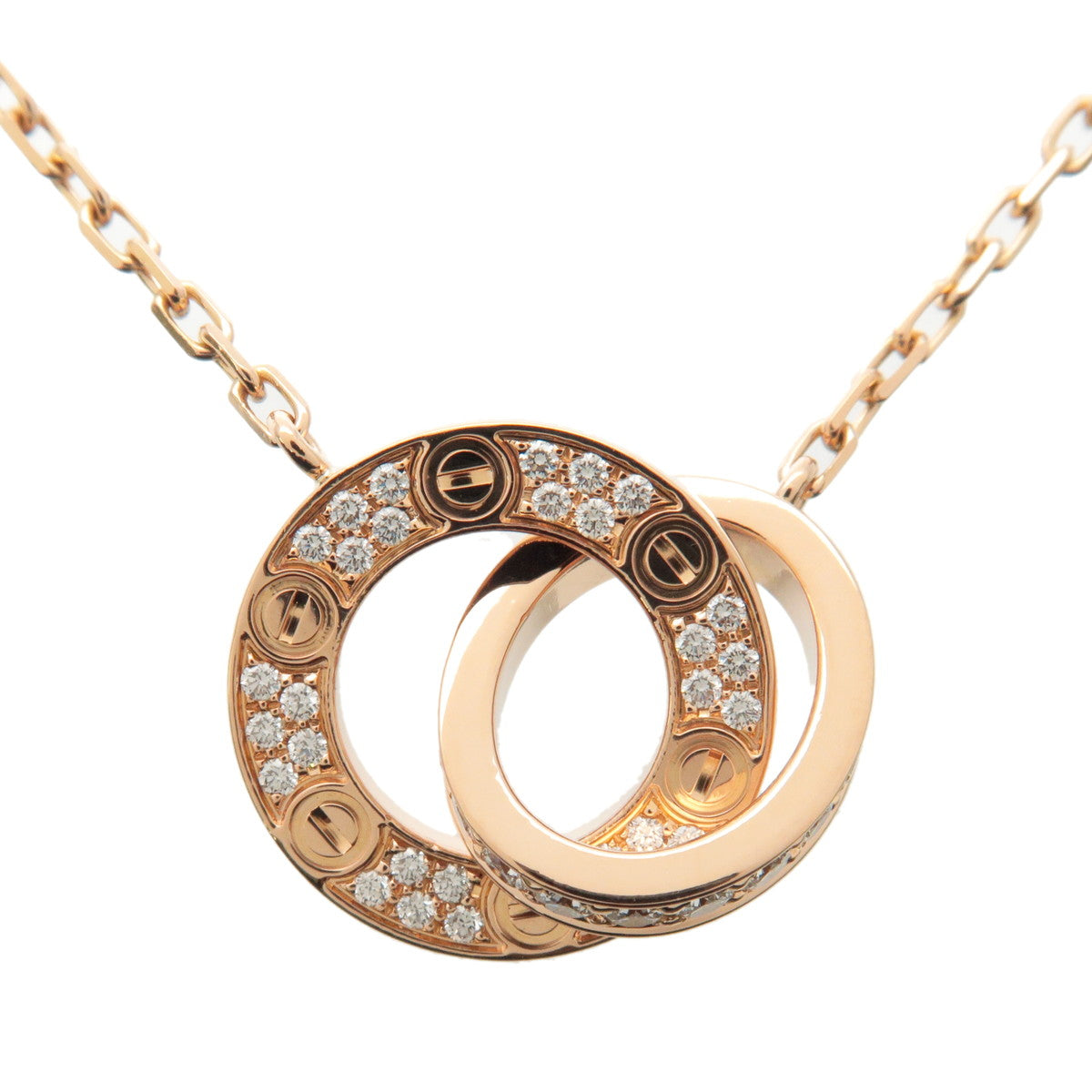 Cartier-Love-Circle-Pave-Diamond-Necklace-K18PG-Rose-Gold