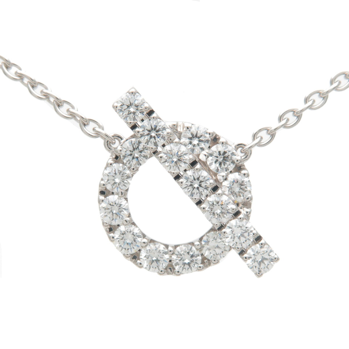 HERMES 18K White Gold Diamond Finesse Pendant Necklace 1358240 |  FASHIONPHILE