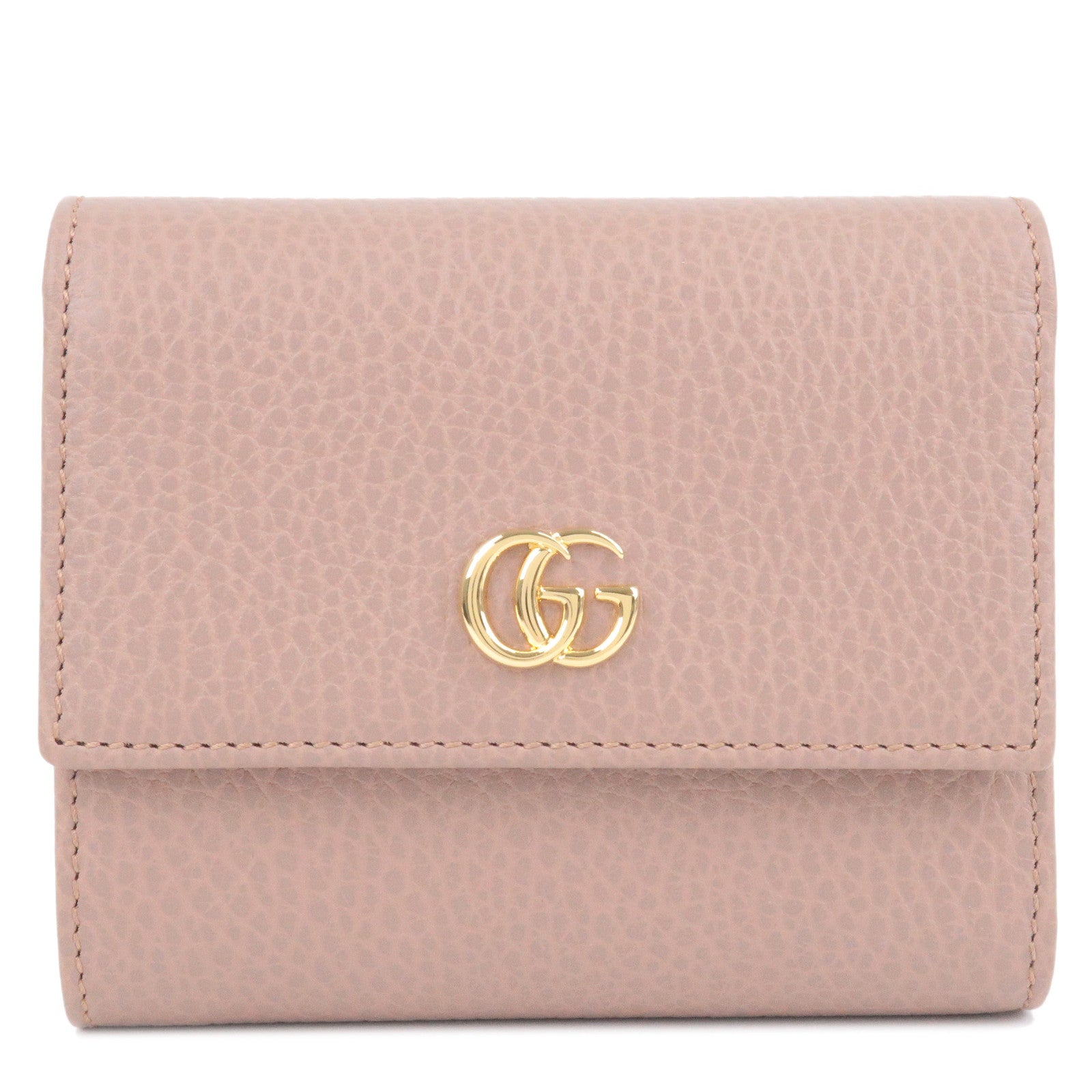 GUCCI-GG-Marmont-Leather-Trifold-Wallet-Pink-Beige-546584