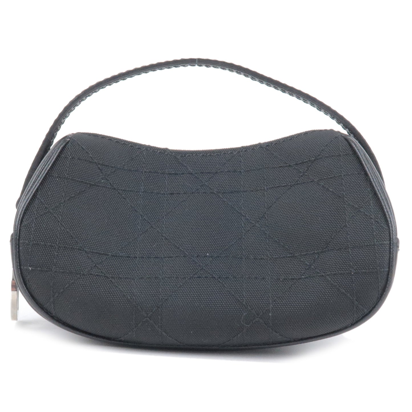 Christian-Dior-Cannage-Canvas-Leather-Cosmetic-Pouch-Black