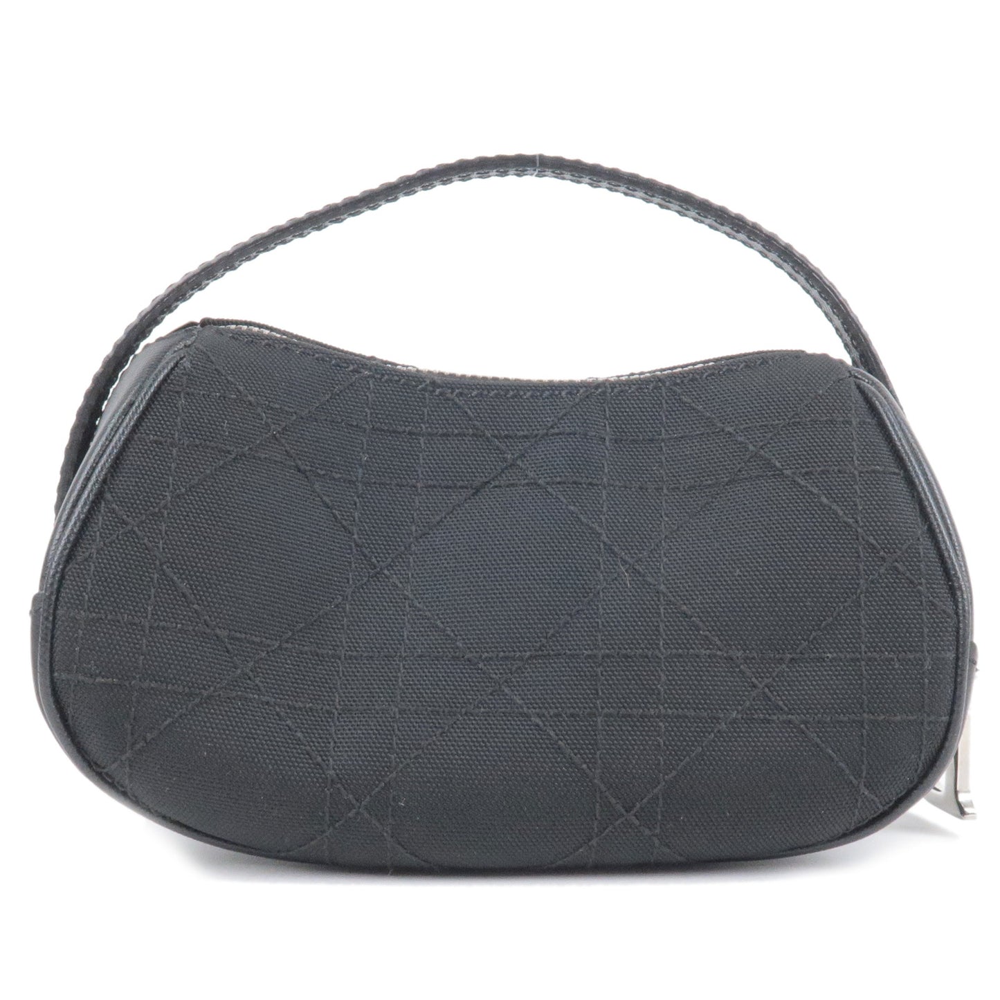 Christian Dior Cannage Canvas Leather Cosmetic Pouch Black