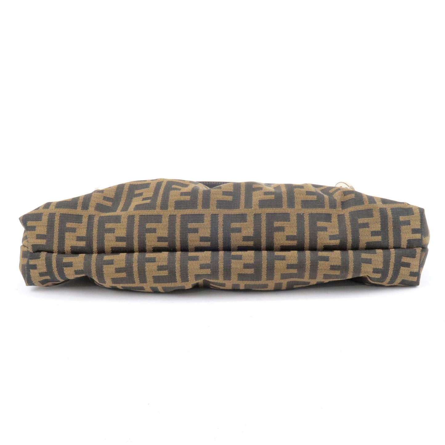 FENDI Zucca Canvas Leather Shoulder Bag Khaki Brown 8BR436