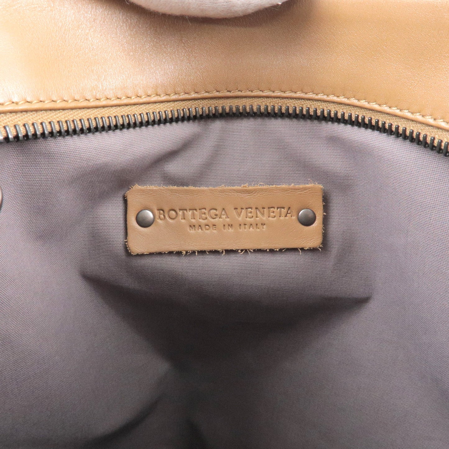 BOTTEGA VENETA Intrecciato Leather Shoulder Bag Light Brown