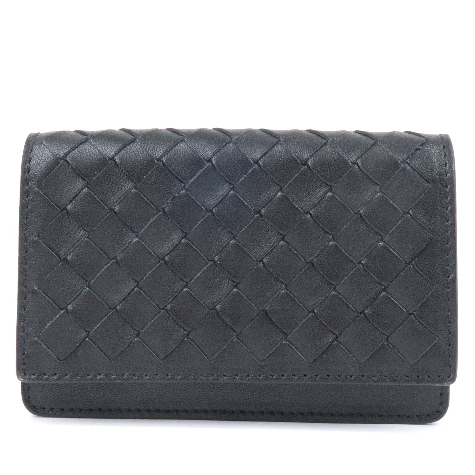 BOTTEGA-VENETA-Intrecciato-Leather-Card-Case-ID-Case-133945-Black