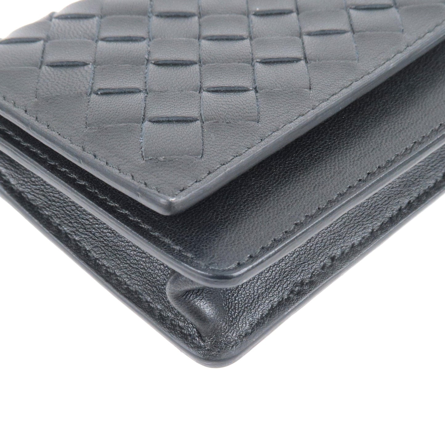 BOTTEGA VENETA Intrecciato Leather Card Case ID Case 133945 Black